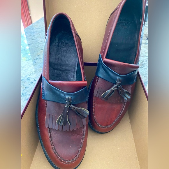 Dr Martens Red / Navy Made in England Men’s Loafers - Picture 2 of 5